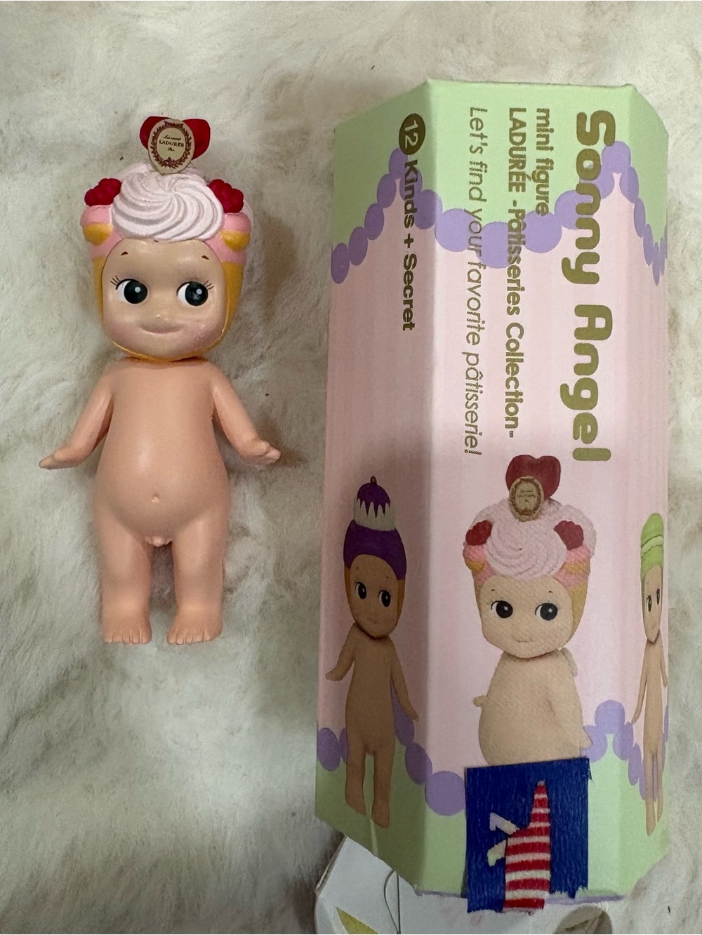 Sonny Angel Ladurée Pink Cupcake Mini Figure - Kids Collectible Doll